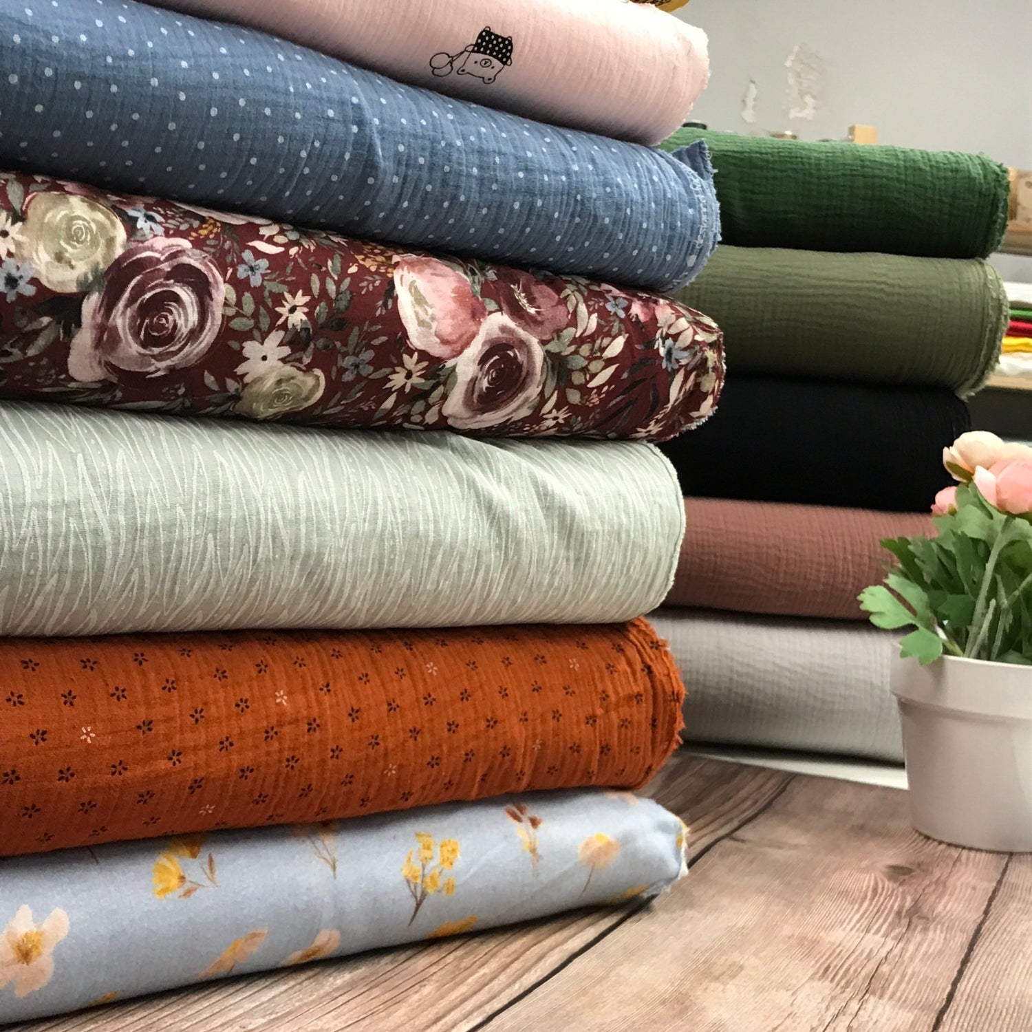 Muslino audinys su spauda