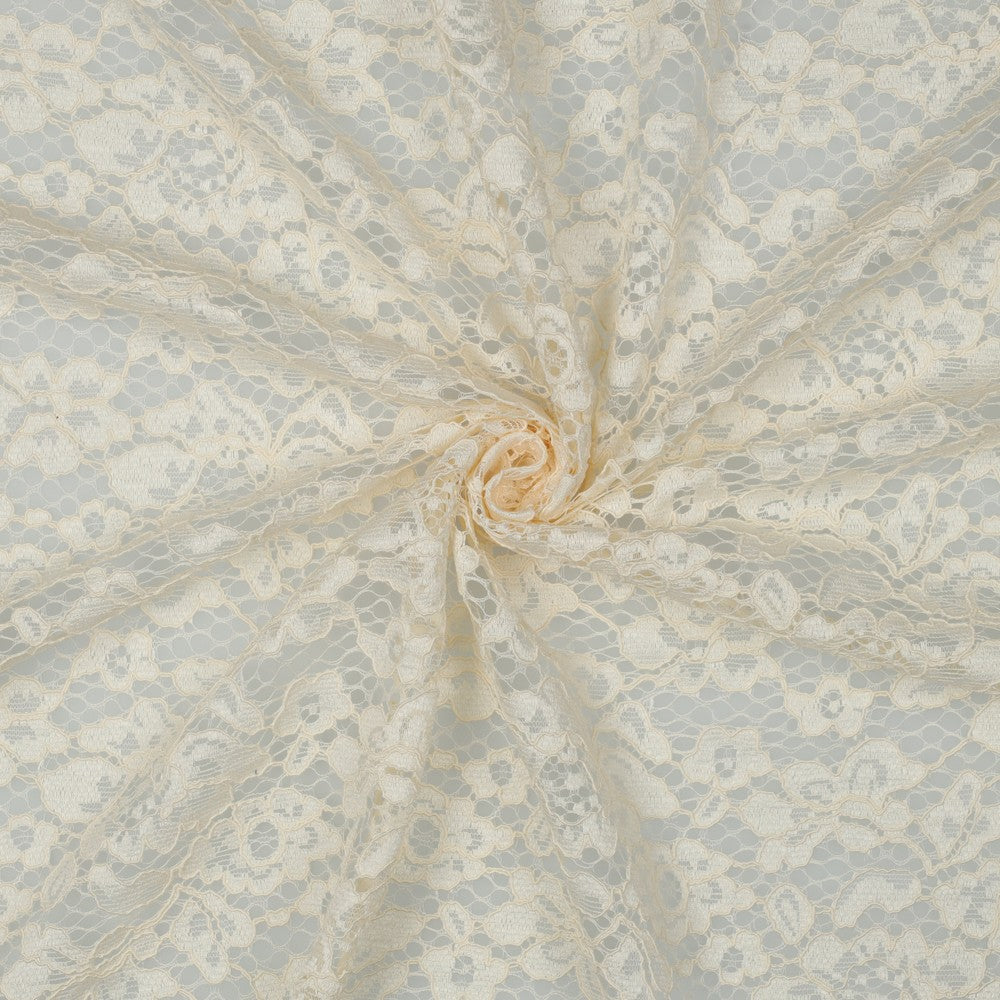 Nėrinių audinys-pieninė balta 130 g/m²