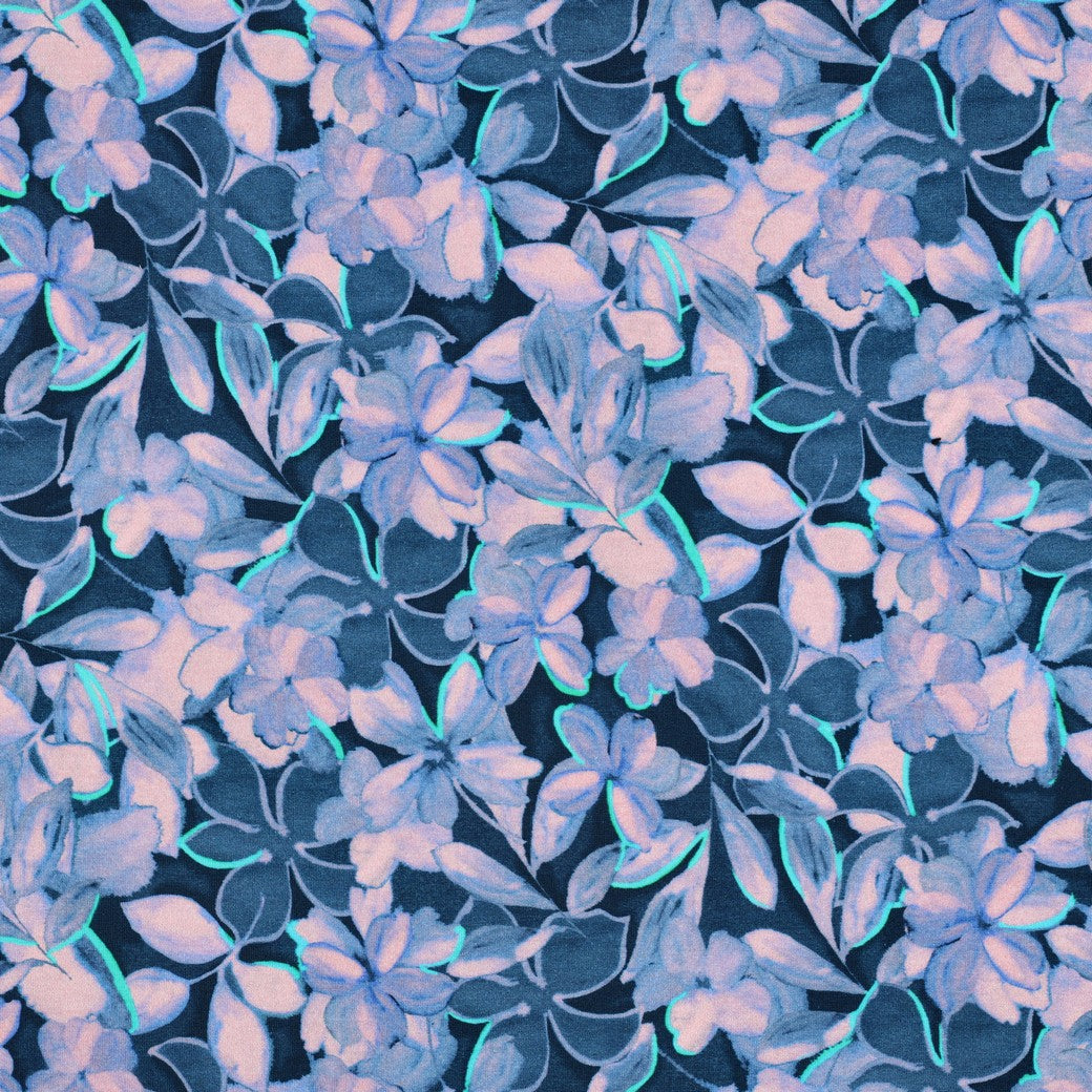 Medvilninė kilpinė trikotažo medžiaga – alyvų žiedai