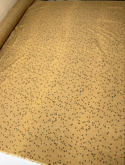 Italian acrylic fabric with beige and brown dot pattern 130 g/m²