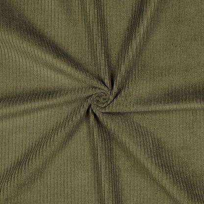 Velours côtelé en coton vert mousse 280 g/m²