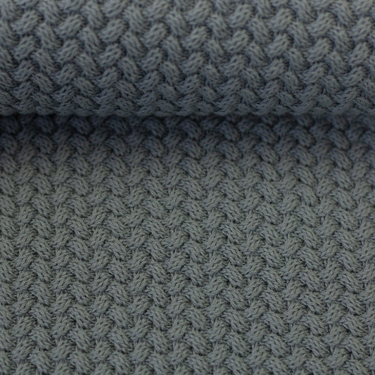 Attēls ar 100% kokvilnas adījums - zilipelēks 525 g/m² – pieejams Šarlotes audumi