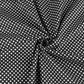 100% Kokvilnas audums - baltas pumpiņas uz melna fona (3 mm) 115 g/m²
