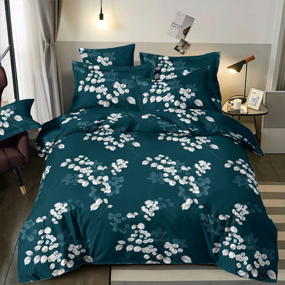 Tissu en coton 100 % avec fleurs et feuilles blanches élégantes, 220 cm, 146 g/m² – disponible chez Šarlotes audumi