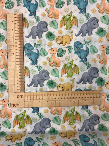 Attēls ar 100% Kokvilnas audums - dino 125 g/m² – pieejams Šarlotes audumi