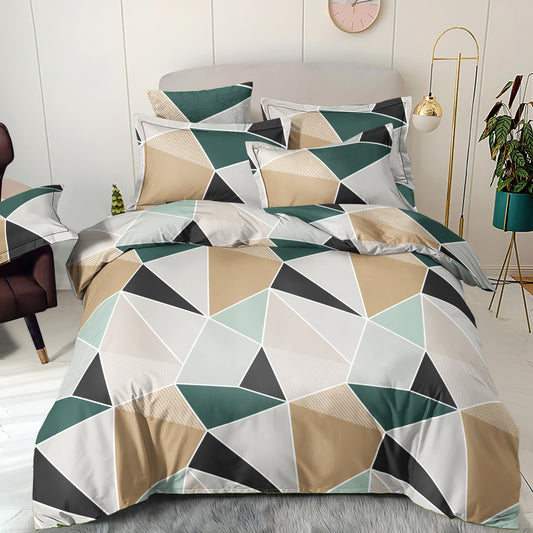 Attēls ar 100% Kokvilnas audums - ģeometriskie trijstūri 220cm 130 g/m² – pieejams Šarlotes audumi