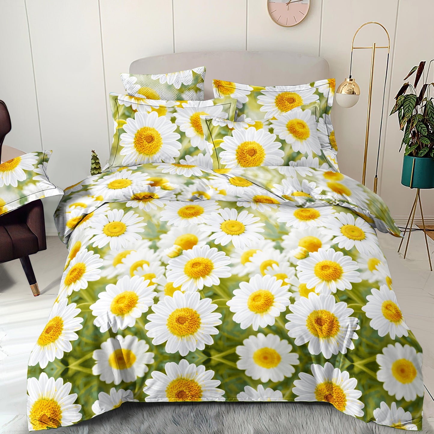 Attēls ar 100% Kokvilnas audums - lielās margrietiņas 220cm 130 g/m² – pieejams Šarlotes audumi