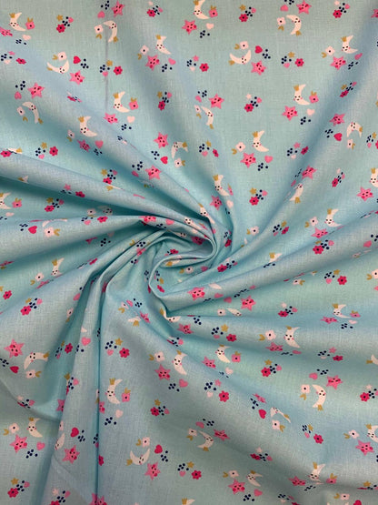 Tissu 100 % coton - croissant de lune et étoile 115 g/m²