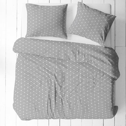 Tissu 100 % coton à motif géométrique gris, 125 g/m² – disponible chez Šarlotes audumi