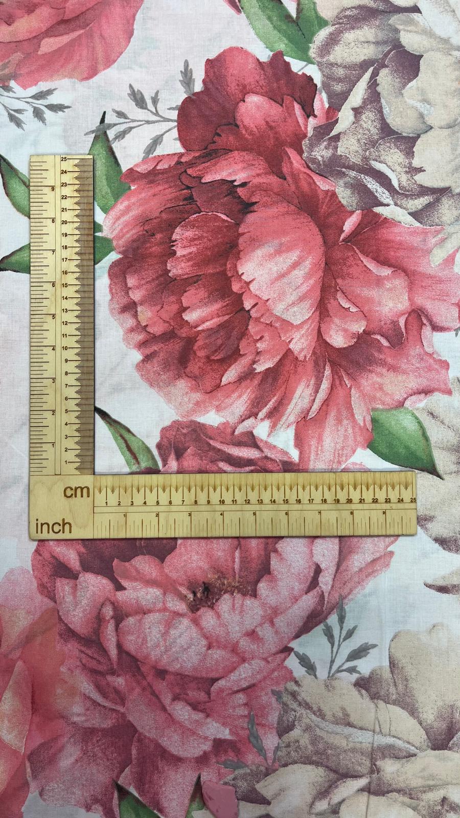 Image of 100% cotton fabric - peonies - available online at Šarlotes audumi