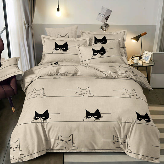 Attēls ar 100% Kokvilnas audums - rotaļīgie kaķi 220cm 146 g/m² – pieejams Šarlotes audumi