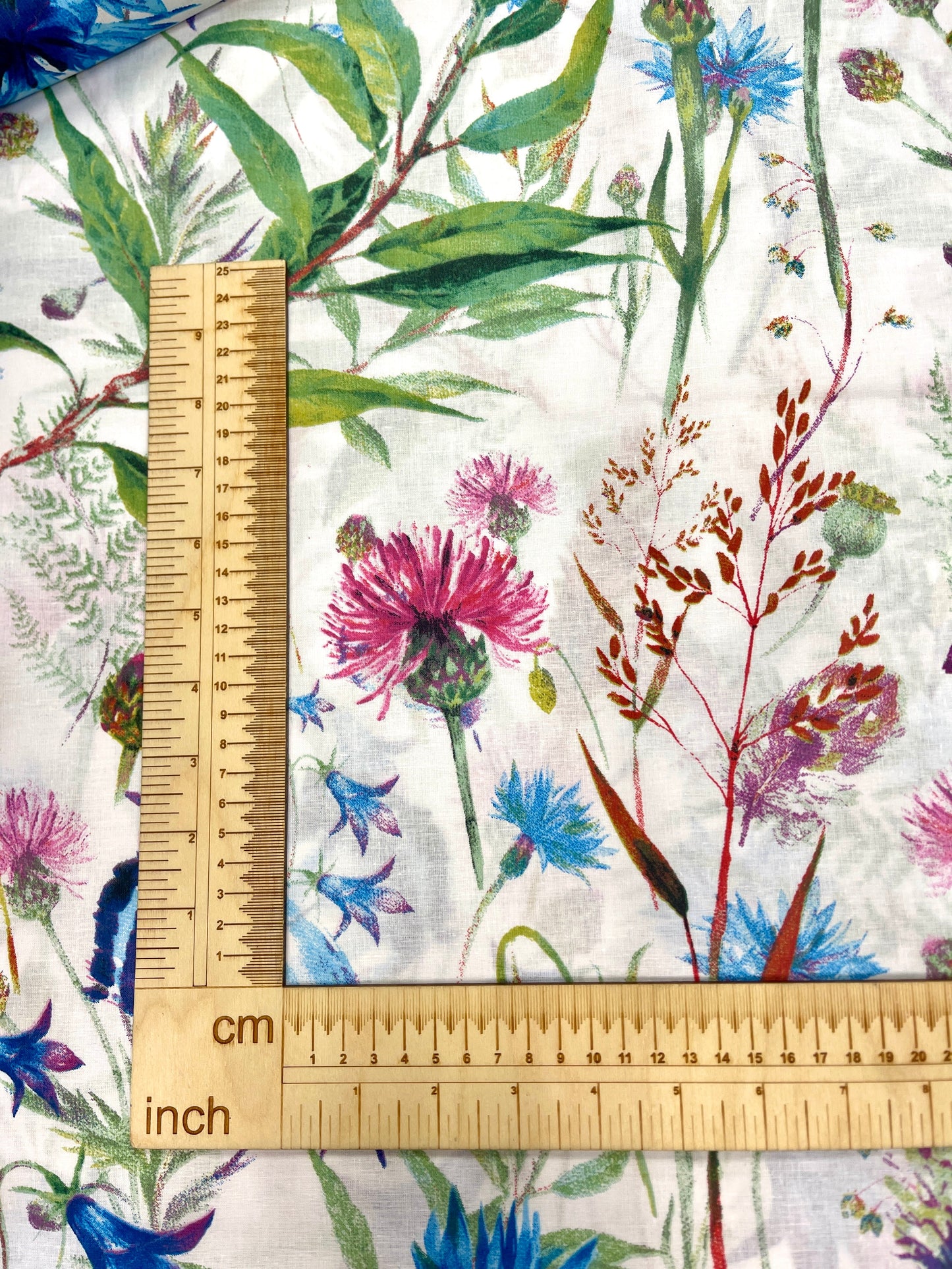 Image of 100% cotton fabric - cornflowers 125 g/m² – available at Šarlotes audumi