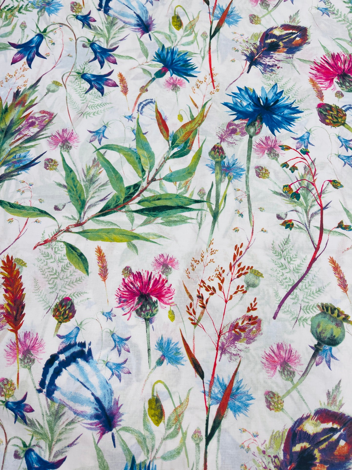 Image with 100% cotton fabric - cornflowers 125 g/m² – available at Šarlotes audumi