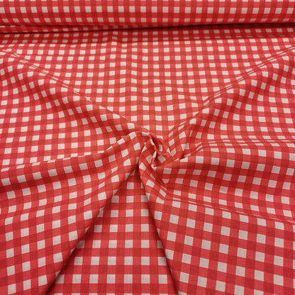 Tissu 100 % coton - carreaux rouges 130 g/m²