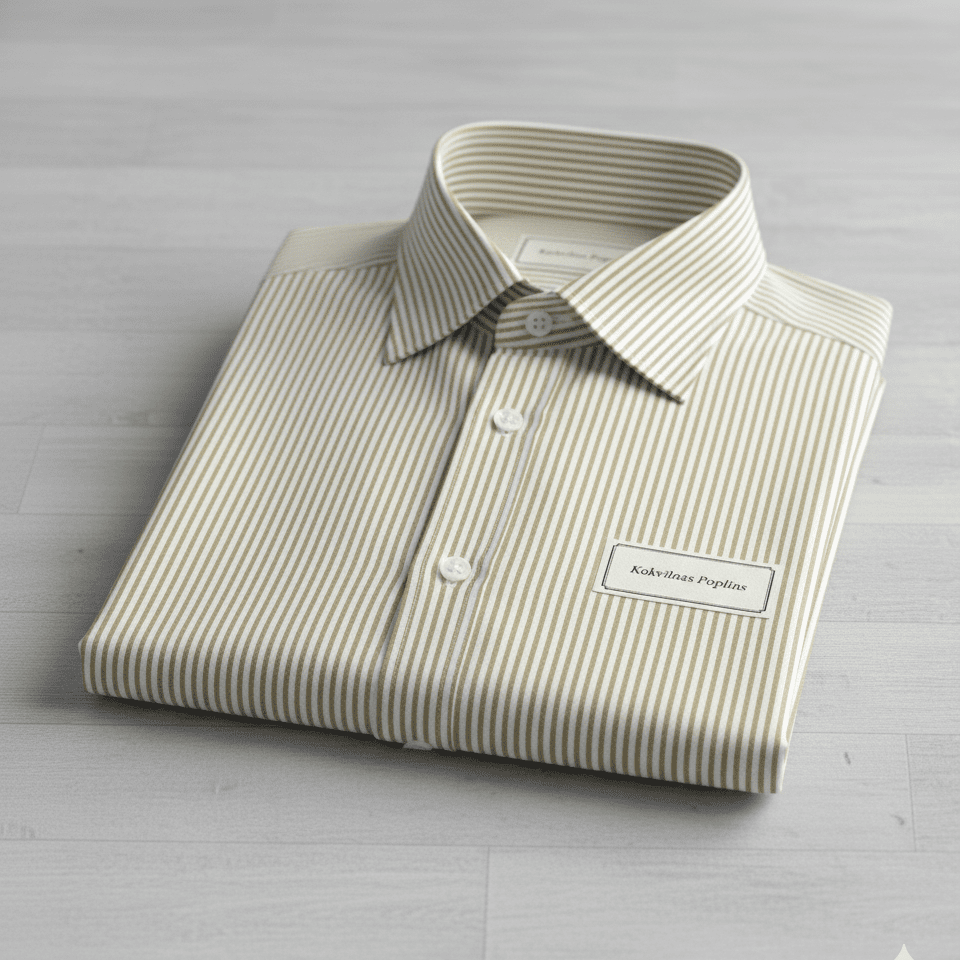 Tissu 100 % coton - rayures ton sable 125 g/m² – disponible chez Šarlotes audumi