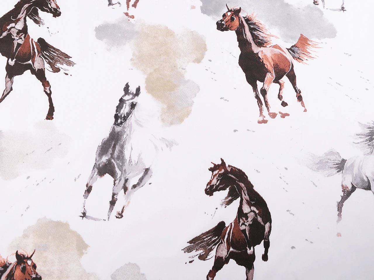 Attēls ar 100% Kokvilnas audums-zirgi 125 g/m² – pieejams Šarlotes audumi