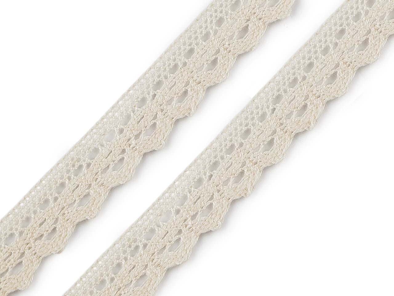 Attēls ar 100% Kokvilnas mežģīne 2 cm - dabīga – pieejams Šarlotes audumi