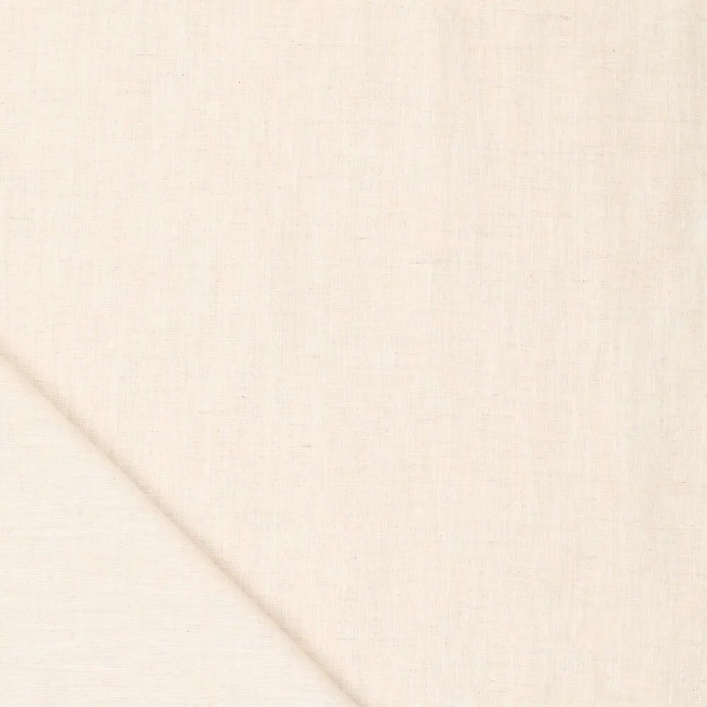 Image of 100% softened linen fabric, soft cream, 165 g/m² – available at Charlotte's Fabrics