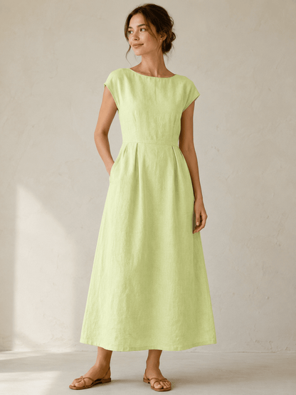 Tissu en lin adouci 100 % - vert printanier 165 g/m² – disponible chez Šarlotes audumi