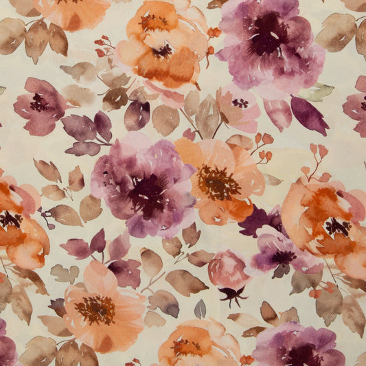 Attēls ar 100% Viskozes audums - akvareļa sapnis 100 g/m² – pieejams Šarlotes audumi