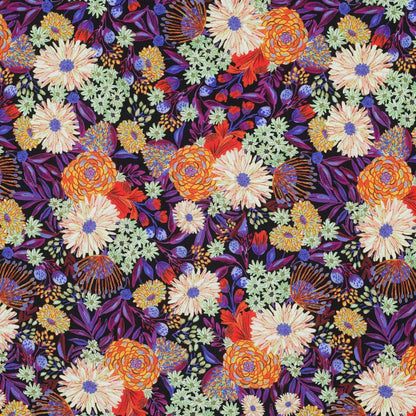 100 % tissu en viscose LENZING™ ECOVERO™ - fleurs 110 g/m²