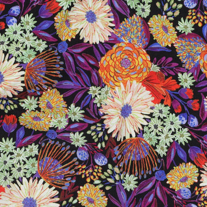 100 % tissu en viscose LENZING™ ECOVERO™ - fleurs 110 g/m²