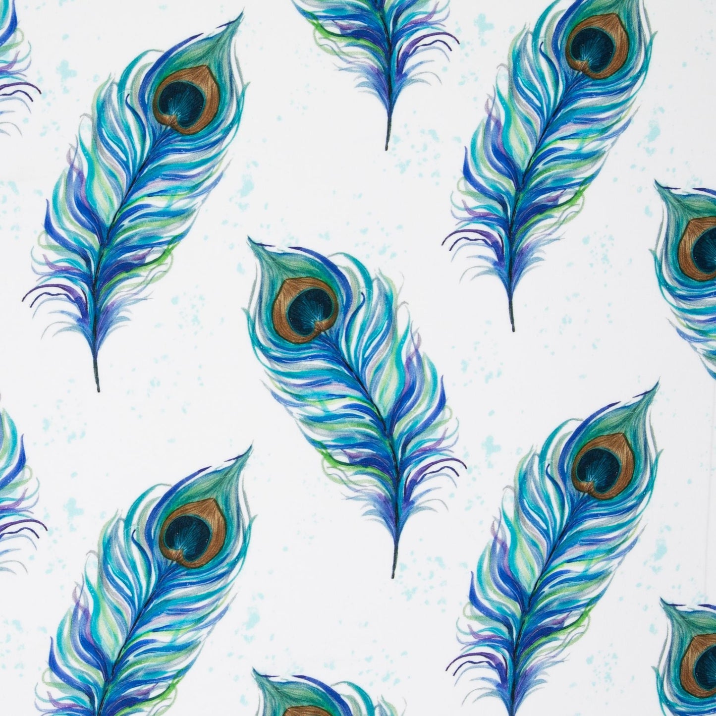 Image with 100% viscose fabric - peacock feathers 125 g/m² – available online at Šarlotes audumi