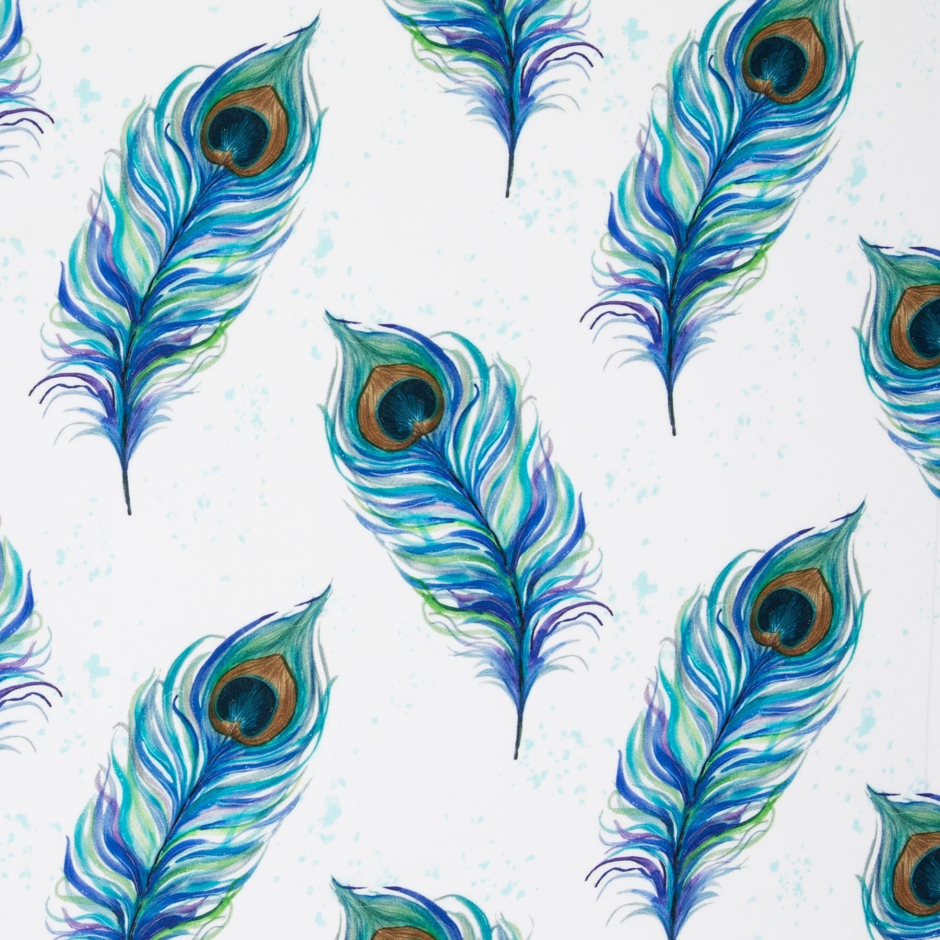 Image with 100% viscose fabric - peacock feathers 125 g/m² – available online at Šarlotes audumi