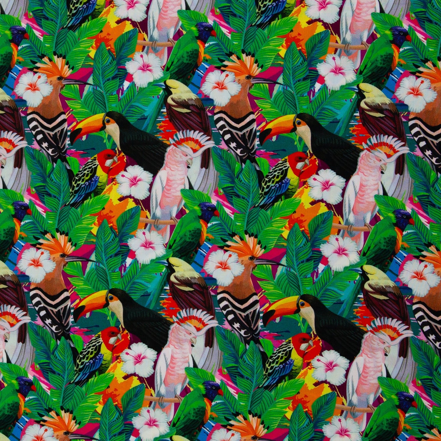 Attēls ar 100% Viskozes audums - tropu karnevāls 125 g/m² – pieejams Šarlotes audumi