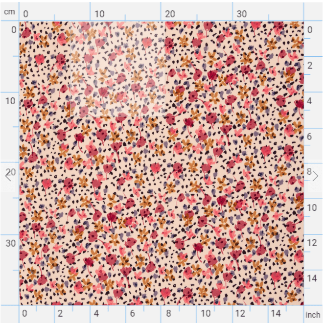 Image with 100% viscose fabric - flowers and polka dots - available online at Charlotte Fabrics
