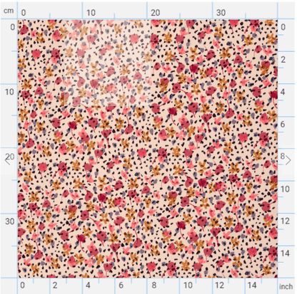 Image with 100% viscose fabric - flowers and polka dots - available online at Charlotte Fabrics