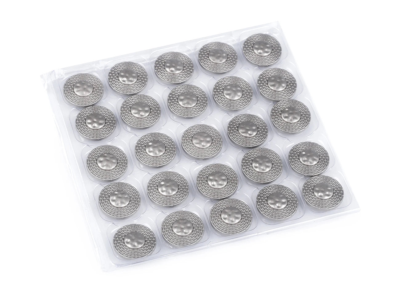Dekoratīva metāla poga ar reljefu rakstu – 19 mm un 24 mm, zelta vai sudraba krāsā