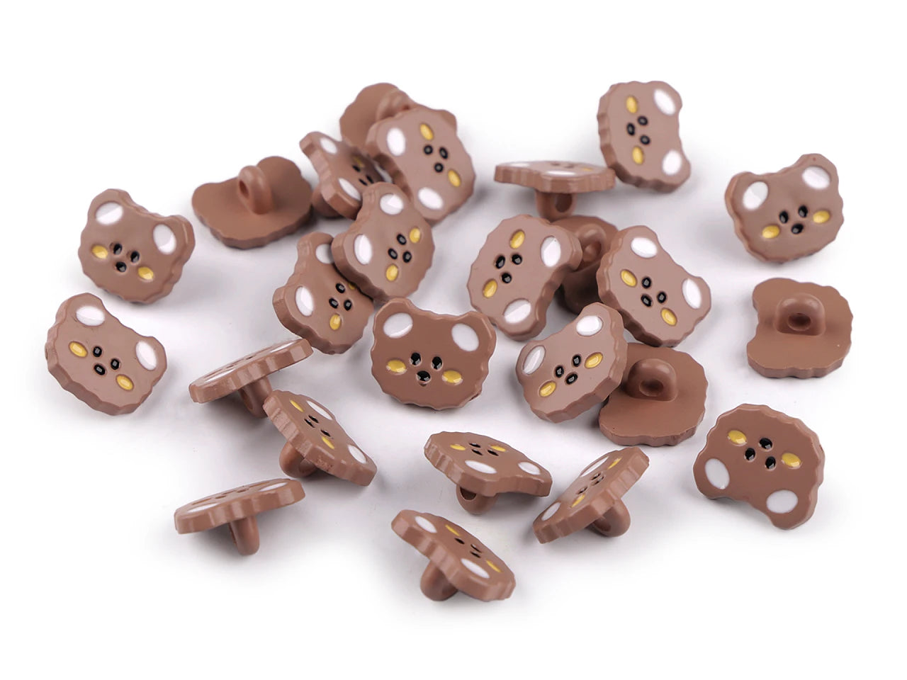 Pogas uz kājiņas 15 mm kaķīši|dažādu toņu