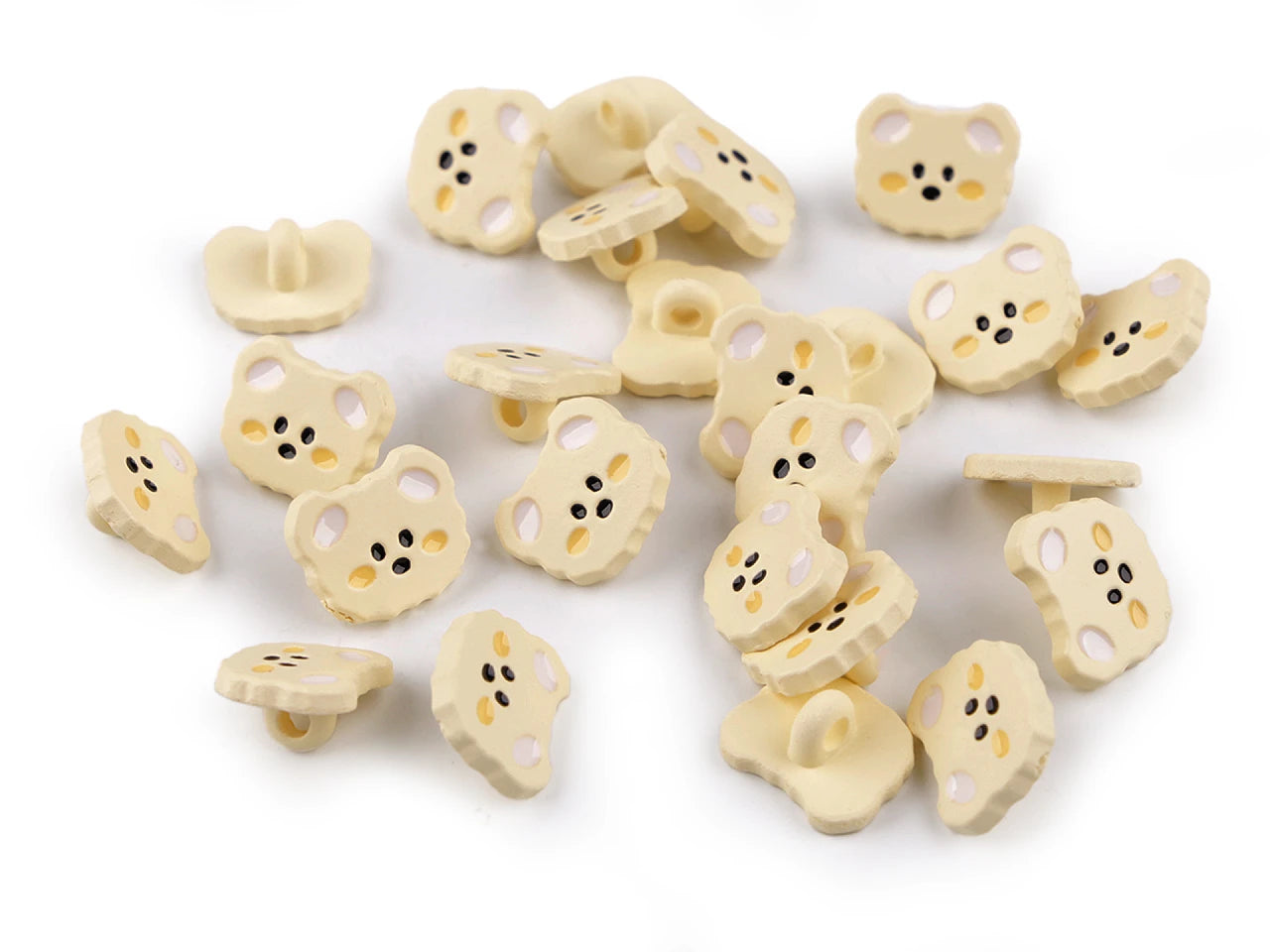 Pogas uz kājiņas 15 mm kaķīši|dažādu toņu