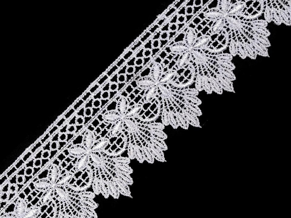 Decorative lace ribbon 55 mm - white