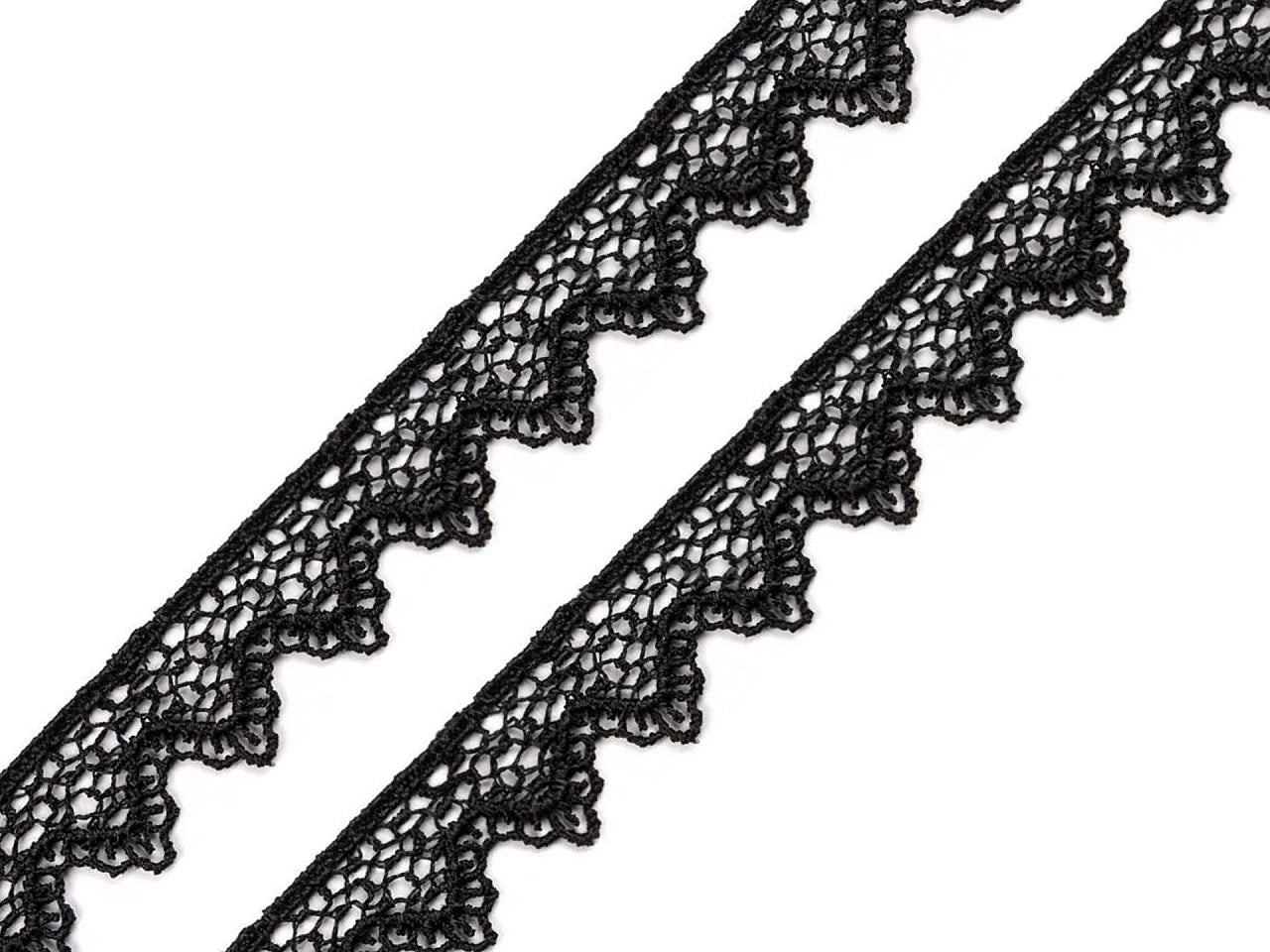 Gipūra mežģīne  17 mm-melna