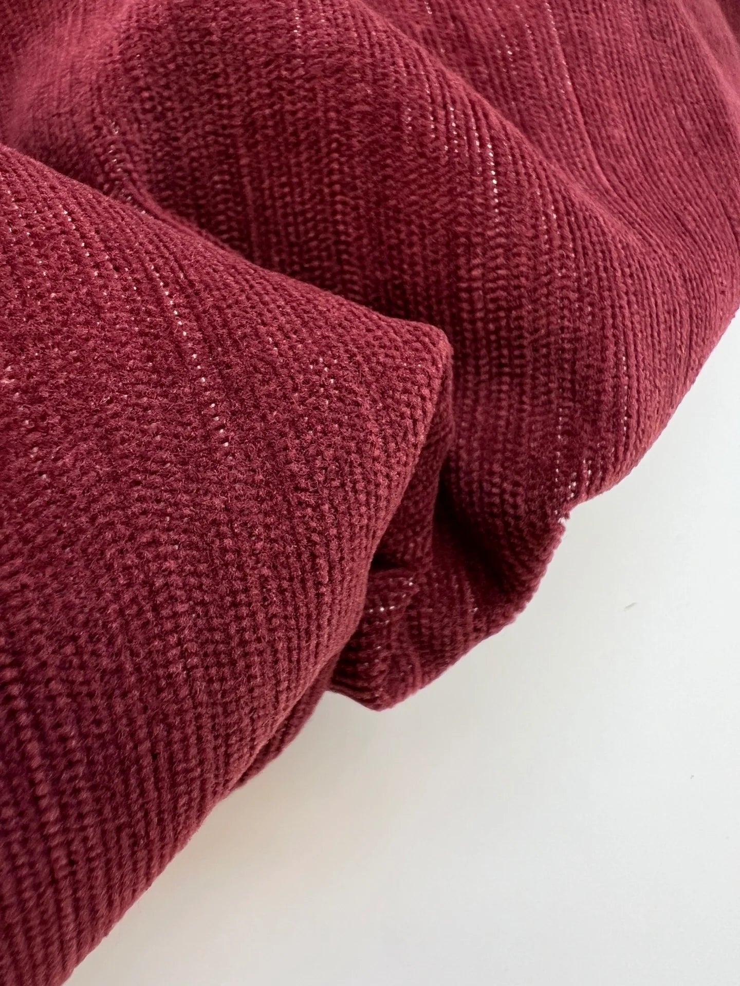 Dark red cotton velour fabric with elastane – Italy