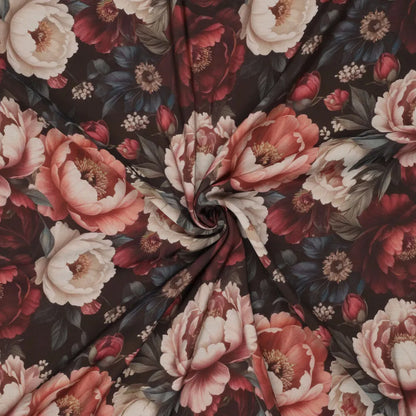 Viscose Fabric - Pink Peonies