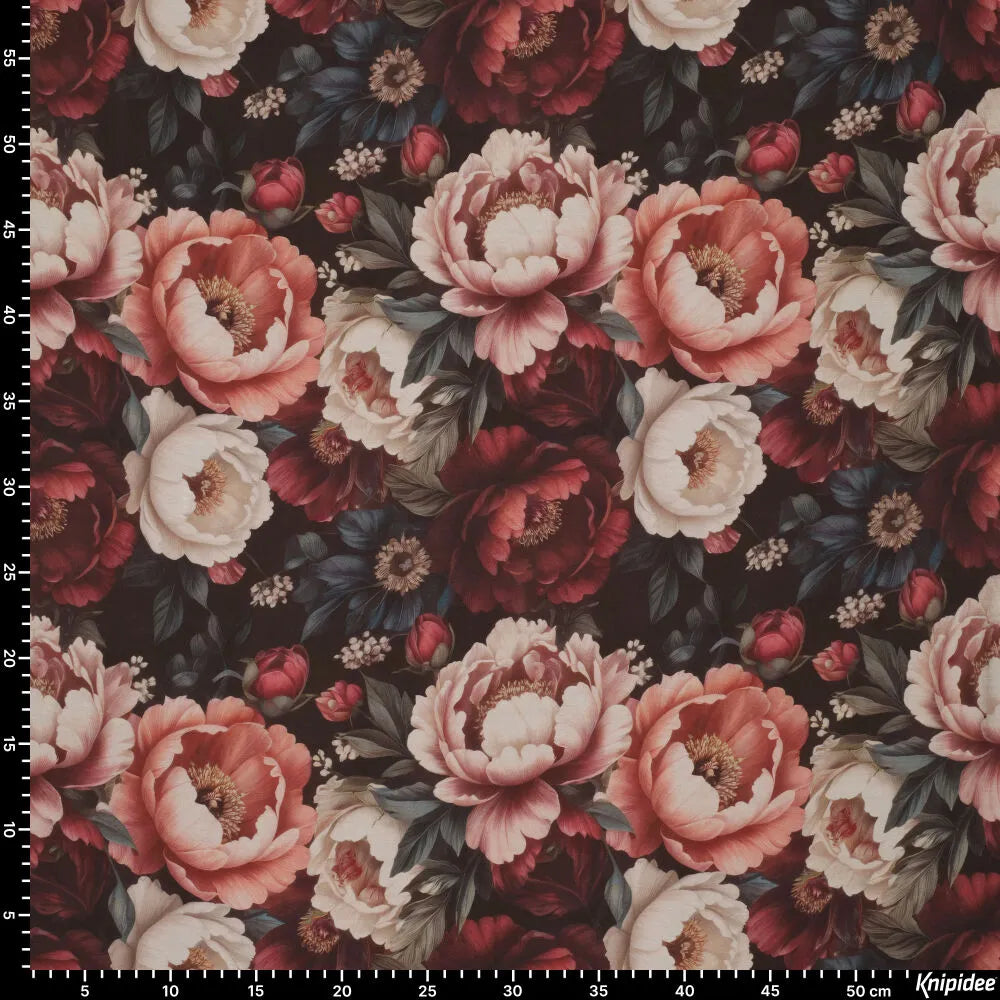 Viscose Fabric - Pink Peonies