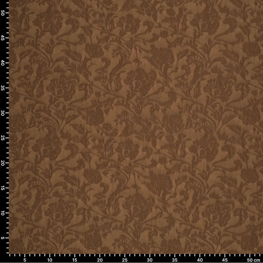 Brown Viscose Fabric with Elegant Pattern