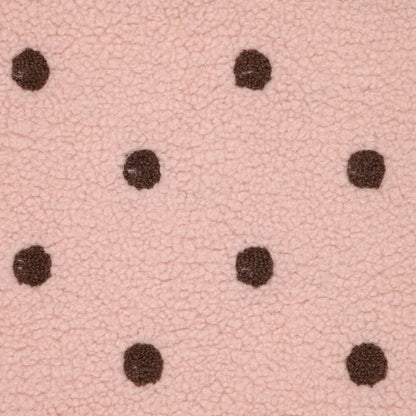 Teddy flisas su rudais taškeliais ant rožinio