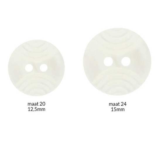 Balta poga ar izliektu reljefa rakstu un 2 caurumiem – 12,5 mm un 15 mm