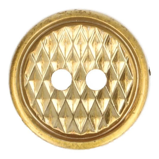 Decorative button with diamond pattern, shiny gold color 25 mm (40")