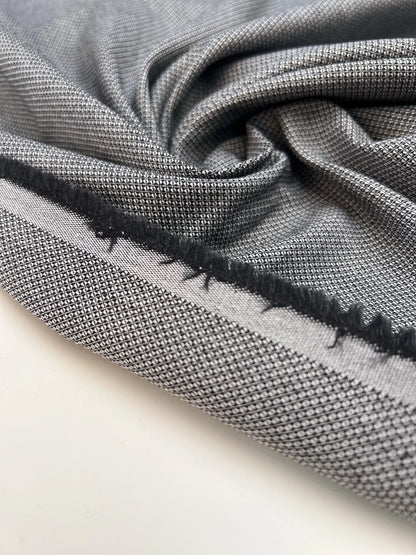 Jacquard cotton fabric with elastane in gray – Italy