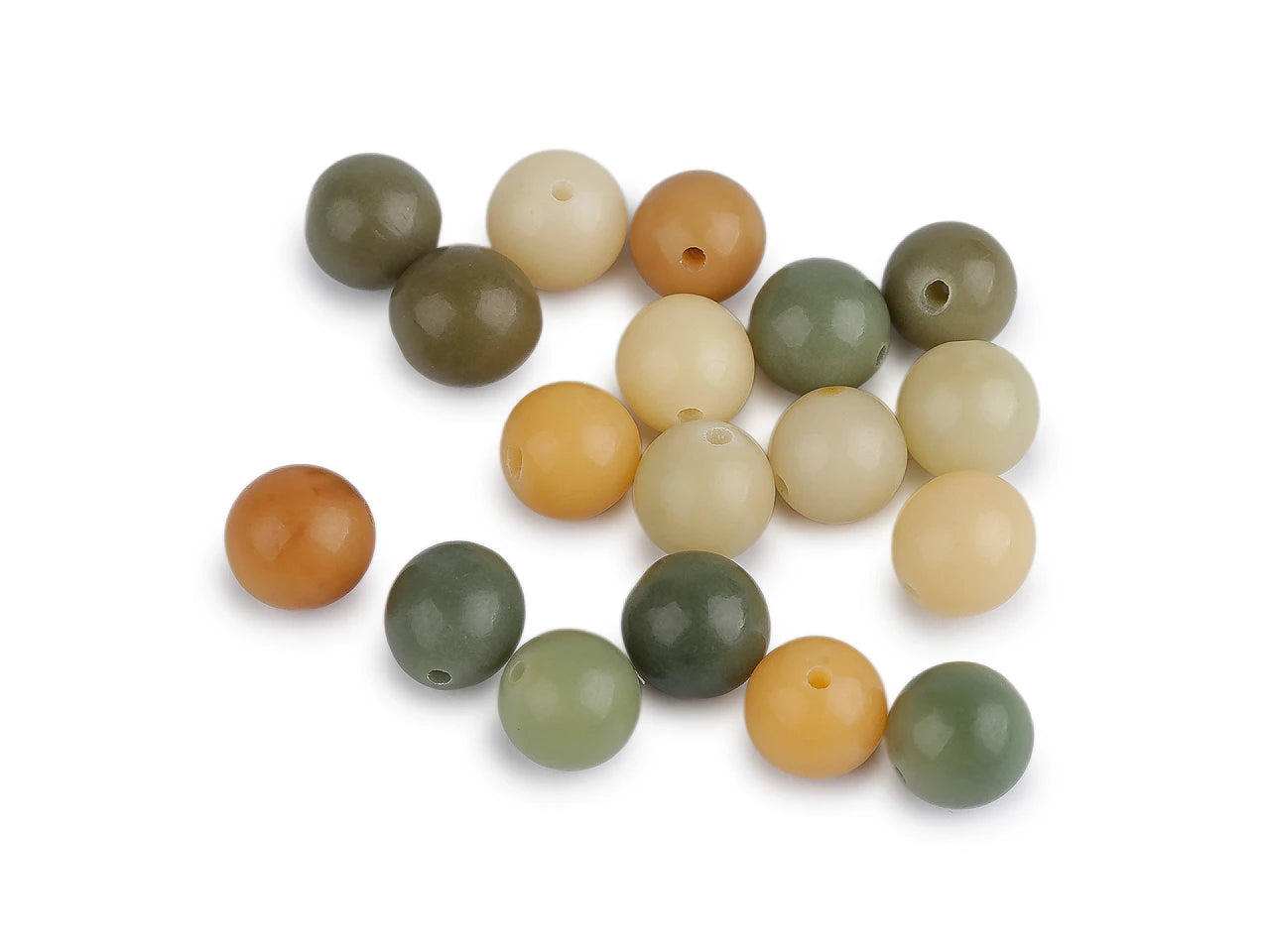 Plastmasas pērlītes ar dabīgā ahāta imitāciju Ø11–13 mm, 20 g – mix