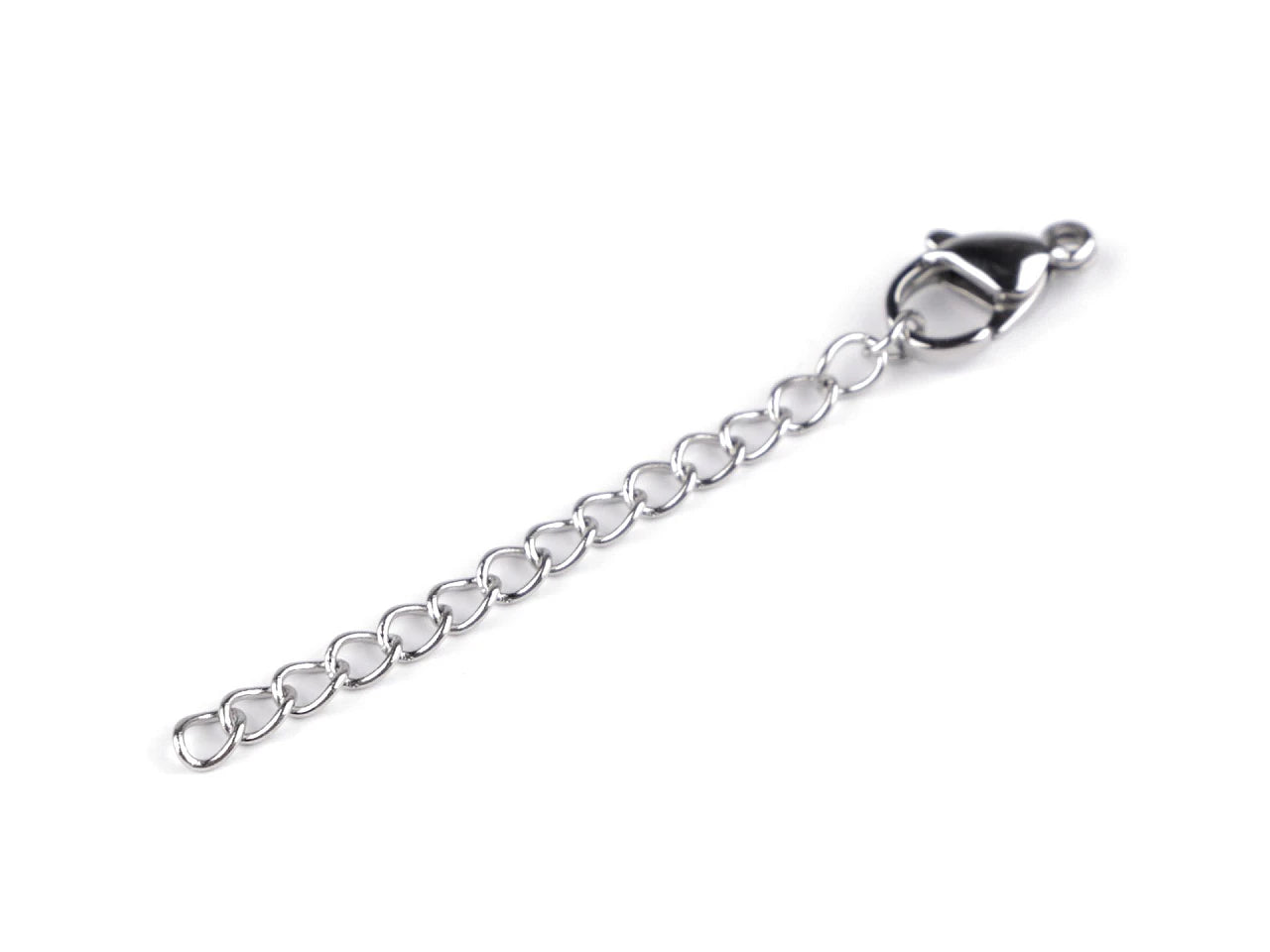 Nerūsējošā tērauda karabīne ar pagarinājuma ķēdīti 7 × 12 mm 5 gab.