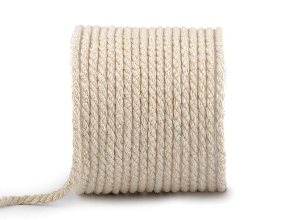 Makramē Macrame kokvilnas aukla  Ø5 15 m|dažādu toņu