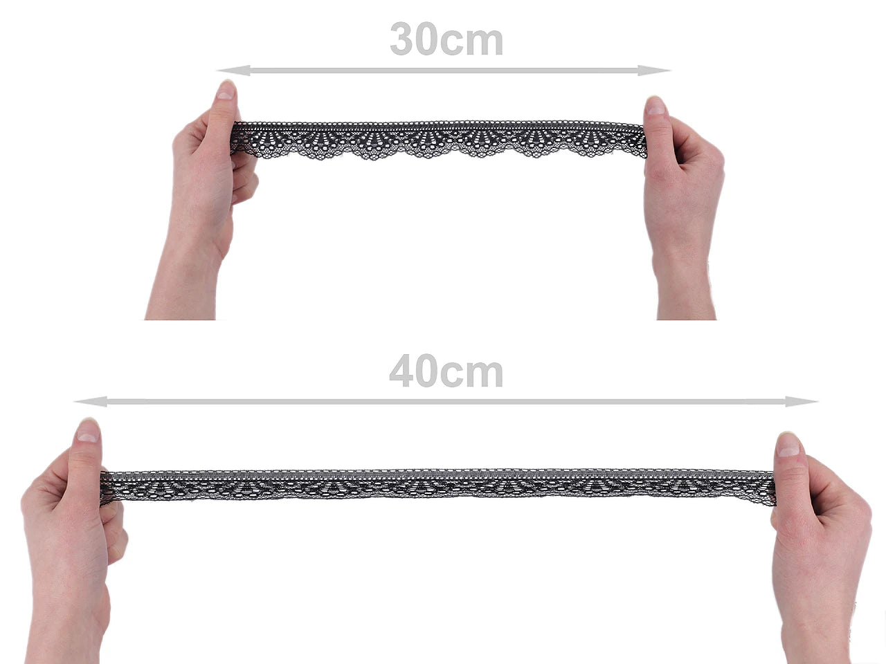 Elastīgā mežģīne 3 cm-melna