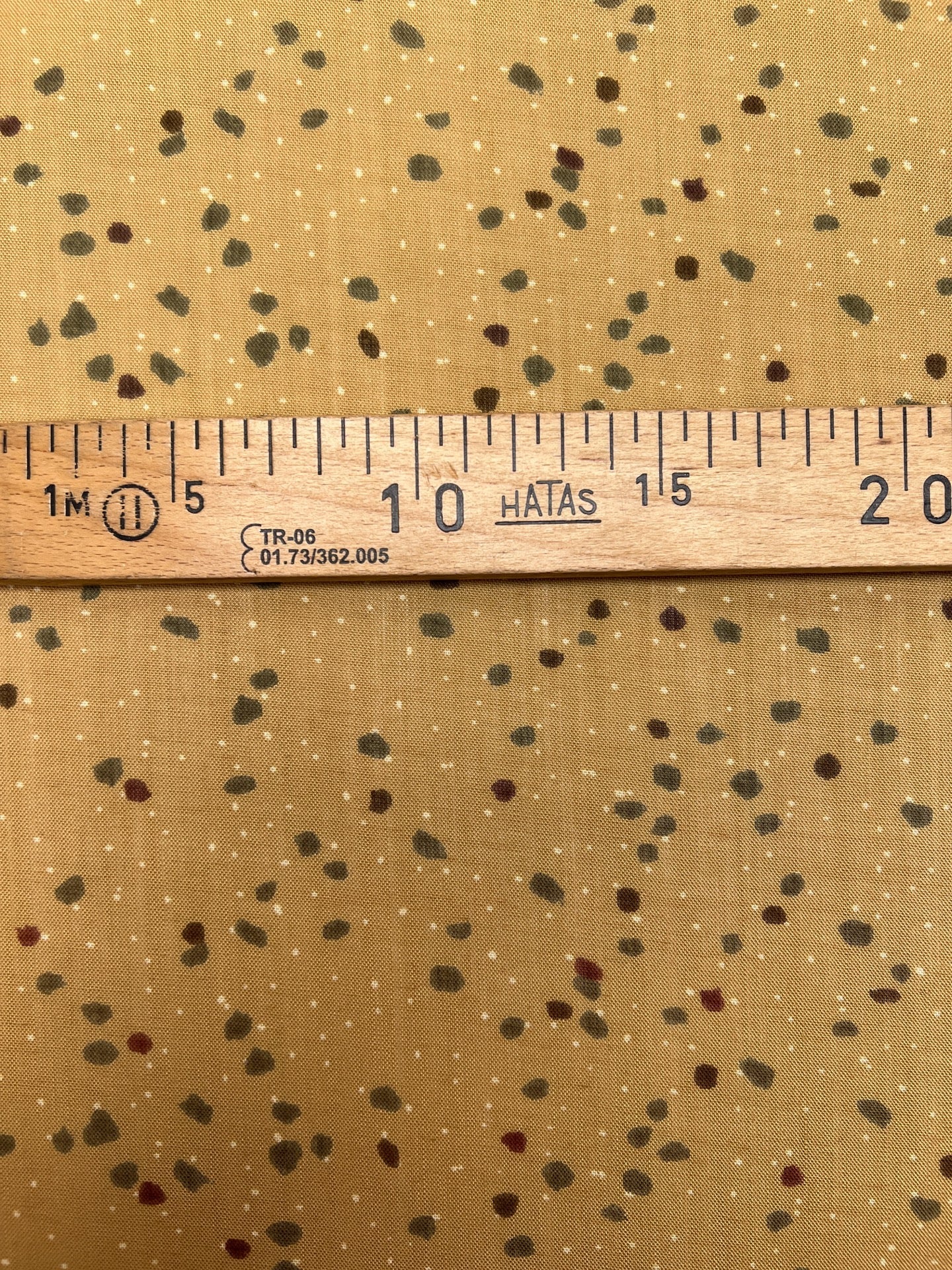Italian acrylic fabric with beige and brown dot pattern 130 g/m²