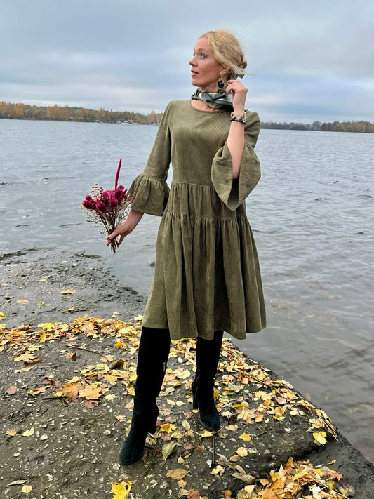 Medvilnės veliūras-kerpės žalia 250 g/m²